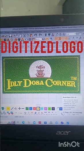 logo digitizing and embroidery #digitizing #computerembroidery #embroidery #digitizingtutorial