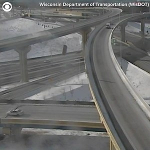 340K views · 26 shares | WATCH: Here's the moment a driver lost control of his truck and fell 70 feet off an overpass in Milwaukee on Saturday (2/6). After the crash, the Milwaukee County Sheriff's Office said "the driver was conscious and breathing and did not show signs of impairment." | CBS Newspath | Facebook