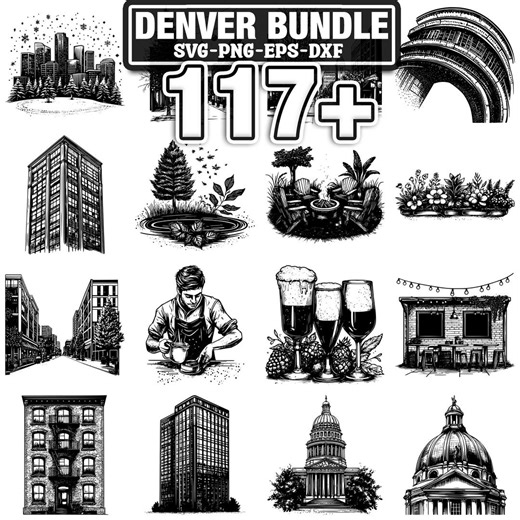 Denver Cityscape SVG Bundle | 117+ Cut Files (svg, Png, Dxf, Eps) (instant Download) - Etsy