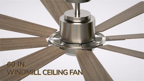 Check The Home Depot's Q&A Before Buying: IHOMEadore 60 in. Modern Satin Nickel Downrod Mount LED Windmill Ceiling Fan with Light and Remote Control