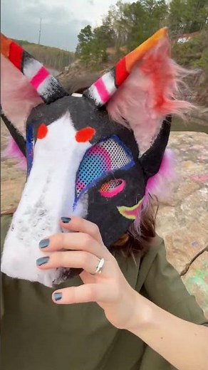 Cardboard animal mask tutorial out now!! #therian #tutorial #alterhuman