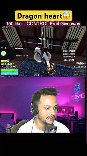 How to get Dragon heart #bloxfurit #bloxfruitslive #roblox #shorts #cosmogaming