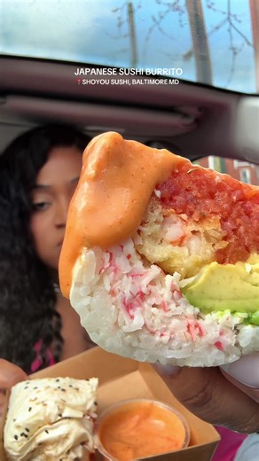 had to try the japanese burrito at Shoyou Sushi in federal hill by Sushibruce Ya! soo good! they will be seeing me again 🤤 #sushiburrito #sushilover #sushi #baltimorefoodie #dmvfoodie