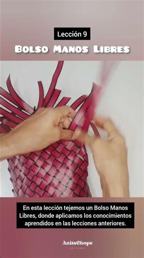LECCIÓN 9: BOLSO MANOS LIBRES - CURSO DE CESTERÍA DIAGONAL