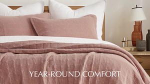 EVERGRACEHOME Stonewashed Cotton Quilt Set, King Size, Terracotta Clay | Ultra Soft Oversized Bedspread Coverlet, Lightweight Crinkle Box Stitch Bedding Set, for All Season, with 2 Matching Shams