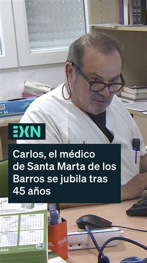 Tras 45 años cuidando de la salud en Santa Marta de los Barros, Carlos, el médico del pueblo se jubila #Médico #Pueblo #Sanidad #AtenciónPrimaria