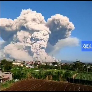 15K views · 186 reactions | Indonesia's Mount Sinabung erupted on Tuesday, throwing a huge column of smoke and ash around 5,000 metres into the air. | Euronews English | Facebook