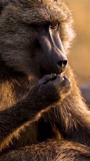 Baboon Eats Flea Off Friend