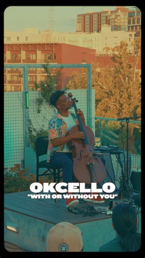 Mackie on Instagram: "Atlanta-based creative force @OkCello showed off his vibrant rendition of "With or Without You" on the cello in the latest Sunset Session😎 Check out the whole performance at the link in our bio. #goplaces"
