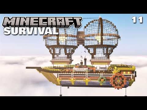 Building a Giant Steampunk Ship! - Survival Minecraft
