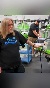 @swell_ink bought the @stahls_hotronix Stampinator for smoother screen prints. Then a 15,000 piece heat transfer order came in. By converting the press into an automated heat press, Swell Ink ran the entire job with one operator at about 250 pieces per hour. 🤯 One or two Stampinator’s along with adaptable transfer rubber platen covers can turn any automatic press into a heat pressing machine! To double your output per operator and press 500 DTF transfers per hour with one operator, check out th