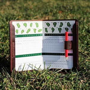 Leather Golf Scorecard Holders | Personalized Golf Gift | Custom Yardage Book Cover | Full-grain Horween Leather | Handmade in USA - Etsy
