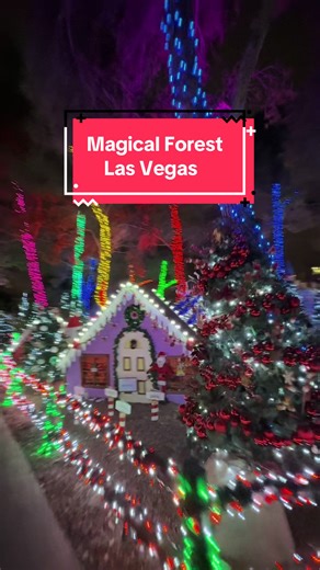 MAGICAL FOREST-LAS VEGAS Το Magical Forest είναι ένα ετήσιο θεματικό χειμερινό υπαίθριο πάρκο στο Οpportunity Village του Λας Βέγκας που μετατρέπει κάθε βράδυ του Νοεμβρίου και Δεκεμβρίου έναν χώρο γεμάτο Χριστουγεννιάτικα δέντρα σε έναν φωτεινό, γιορτινό κόσμο γεμάτο χριστουγεννιάτικη ατμόσφαιρα, παιχνίδια, λαμπερά στολίδια και οικογενειακές δραστηριότητες. Η πιο εμβληματική εμπειρία του Magical Forest είναι το Forest Express, ένα γραφικό τρενάκι που ταξιδεύει επισκέπτες μέσα από τα φωτισμένα μ
