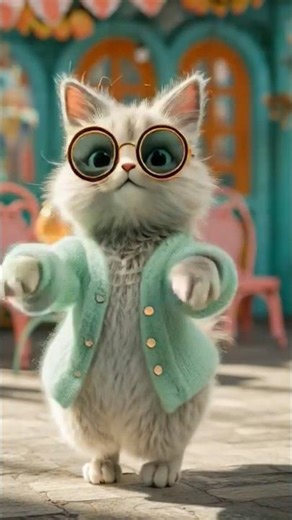 “Cute Cat Dancing in Paris Café 😻✨ | Adorable Animation”