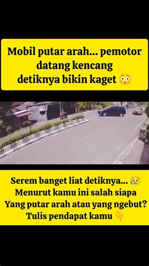 Pemotor Kencang Hantam Mobil Putar Arah, Terpental di Tempat! #automobile #kecelakaan #lakalantas