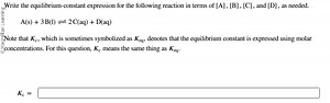 Write the equilibrium-constant expression (Kc) for the followin... | Filo