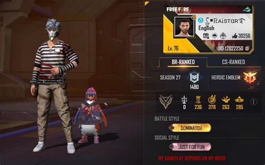 Raistar's Free Fire ID, real name, stats, K/D ratio, and monthly income in May 2022