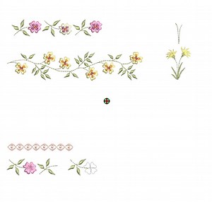 Romantic Border Machine Embroidery, Flower Floral Botanical Garden Pattern Instant Download ZIP - ANY SIZE - Etsy