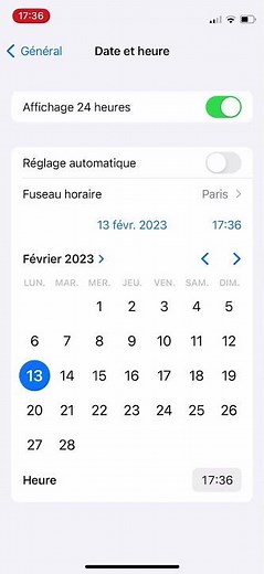 Changer l'heure et la date sur iPhone ou sur iPad