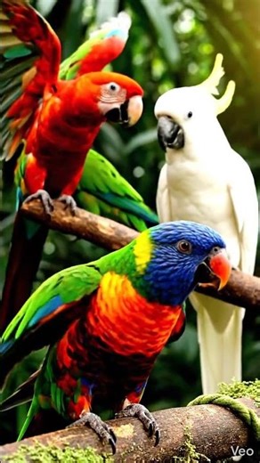 Beautiful Parrots Flying 🌿✨ | Vibrant Exotic Birds Cinematic Reel