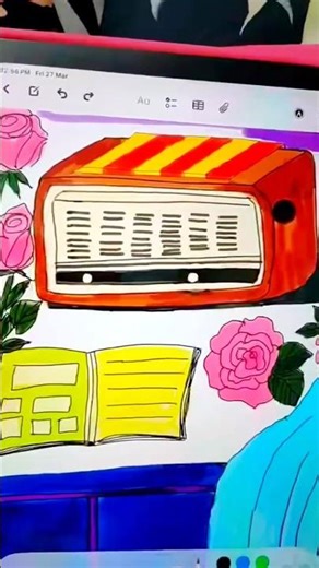 "Easy Colorful Drawing for Beginners 🎨 | iPad Art Step by Step ✏️ #shorts”