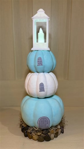 9.5K views · 183 reactions | Coastal Fall Pumpkin Lighthouse DIY using items from Dollar Tree, Target, Michaels & the thrift store. #falldiy #dollartreediy #CraftyBeach #falldecor | Crafty Beach | Facebook