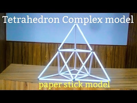 Complex tetrahedron structure | paper stick maths model
