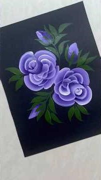 Easy one stroke rose flower painting 💜💜