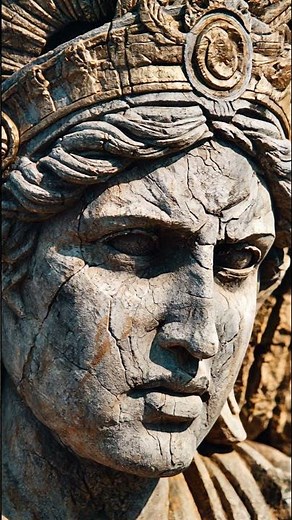 A stone statue of Athena, the mighty goddess of wisdom and warfare in ancient Greek mythology