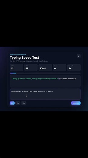 JavaScript Project-1:Typing Speed Test (Real-time WPM) #coding #shorts