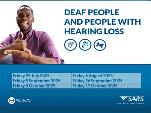 2.1K views · 12 reactions | Selected SARS branches will have SASL interpreters available this Friday, 5 September 2025 from 08:00 – 16:00 to assist Deaf People and people with hearing loss. #YourTaxMatters #FilingSeason2025 | South African Revenue Service (SARS) | Facebook