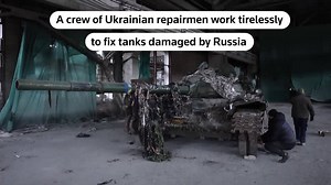 Ukraine's tank repairmen deal with damage inflicted by Russian drones, artillery and mines