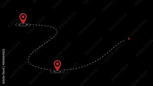 Simple simulation coordinate positioning route animation