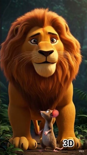 The Lion and The Little Rat 🦁🐭 | #lion #rat #3danimation #moralstory #aianimation #cinematic