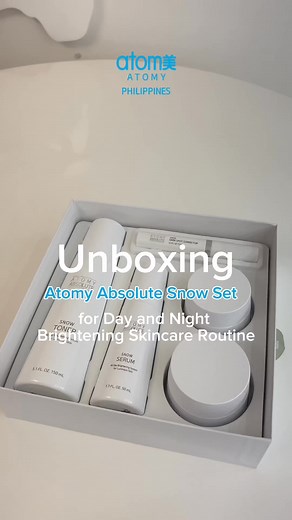 10K views · 195 reactions | Brighten your skin without stepping out!  You can now achieve glowing skin even at the comfort of your home. The Atomy Absolute Snow Set combines science and innovation for a 3-dimensional skincare experience. Embrace the glow from morning to night in just one set. Say goodbye to dull skin and hello to a radiant glow! ✨淪‍♀️ #atomy #atomyphilippines #atomian #atomyph #skincare #brightening #glowingskin #kbeauty #unboxing | Atomyph_official | Facebook