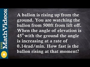 Solve related rates rising hot air balloon