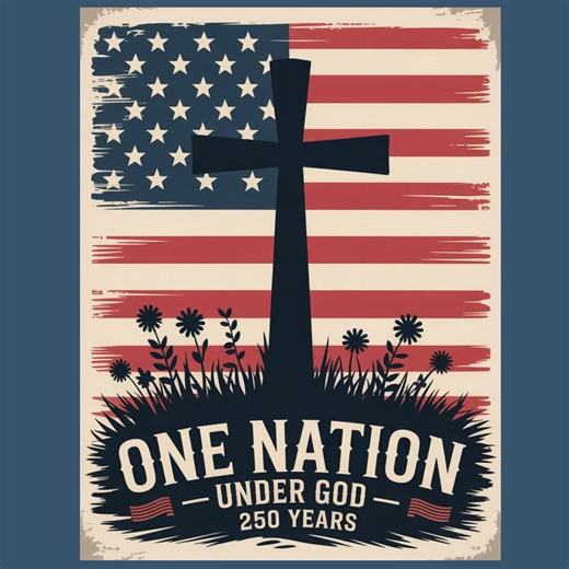 Patriotic Christian Card | One Nation Under God 250 Years (digital Download) - Etsy