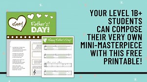 Father's Day is right around the corner! Find these pieces of sheet music in the WunderKeys Toolkit (sort Primer->Other Holidays). https://wunderkeys.com/growing-with-wunderkeys-toolkit/ Get the composing resource here: https://www.teachpianotoday.com/2016/06/08/you-begged-for-it-a-fathers-day-composing-activity-for-dear-old-dad/ | Teach Piano Today