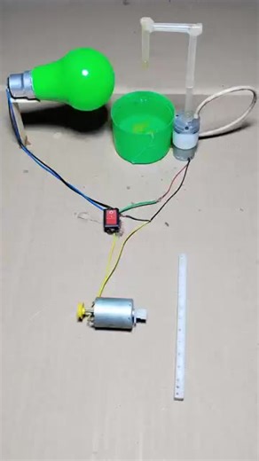 Powering LED bulb colour mini water pump DCMotor Generator #shorts​ #dcmotor​#dcmotorproject​