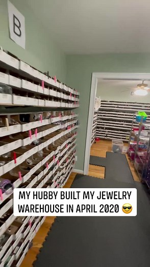 My amazing husband built this Paparazzi “warehouse” in April 2020!!! We’ve quadrupled our sales since then because of the organization. #paparazzi #jewelry #smallbiz | Team United Fashionistas