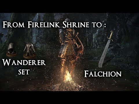 Wanderer Set and Falchion Location [From Firelink Shrine] - DS Remastered