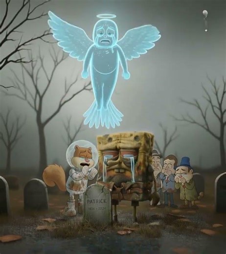 Rest in peace Patrick Star ⭐Seeing SpongeBob SquarePants and Sandy Cheeks crying made this so sad… 😢