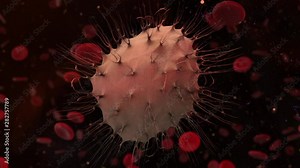 Cancer cell in human body causing tumors - 3D animation render
