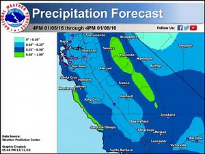 Here a is quick look at the forecast rainfall amounts for next week Monday through Thursday with a Total rainfall graphic at the end from Weather Prediction Center in Maryland. Guidance continues to show a wet pattern setting up next week. | US National Weather Service Hanford California