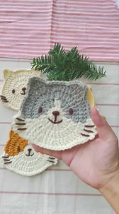 Bicolor Cat Coasters Crochet Pattern: English PDF Tutorial (digital Download - Etsy