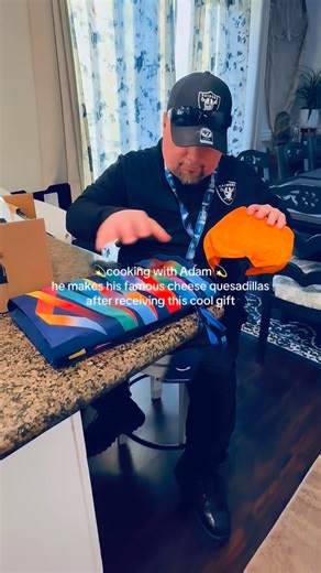 Mya-Lisa Ludwig | Perfect timing 🙌 Today was the day. Adam finally made his famous quesadillas in his new Raiders apron (thanks Peyton 🖤). Secret... | Instagram