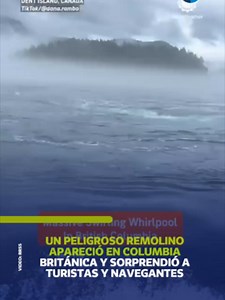 Parece una escena de película, pero ocurrió en la vida real. Un enorme remolino se formó en Columbia Británica por la intensidad de las corrientes de agua en un paso angosto. Las imágenes han llamado la atención por su tamaño y fuerza. #FenómenoNatural #RemolinoGigante #Naturaleza