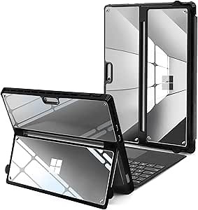 Omnpak Microsoft Surface Pro 11/10/9 Case 13" Shock-Resistant Rugged Multi-Angle Protective Cover Compatible with Type Cover Keyboard for Surface 11th Edition AI 2024/Pro 10 Business/Pro 9 2022