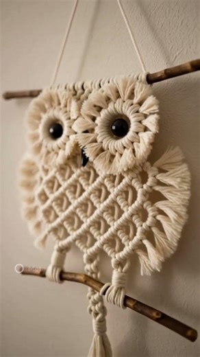 Búho de macrame paso a paso en mis videos #macrame