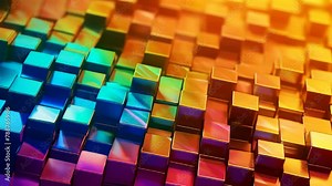 A colorful image of a pattern of squares and rectangles. The squares are in different colors and sizes, and the rectangles are in various sizes and orientations. The image has a vibrant